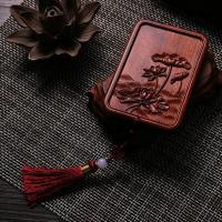 Carved Sandalwood Makeup Mirror Portable Cute Green Sandalwood Rosewood Vanity Mirror Mahogany Square Small Mirror