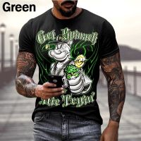 New Hot Sale Short Sleeve Popeye 3D Printed T Shirt Fashion Casual Crew Neck Short Sleeve Streetwear Men T Shirt