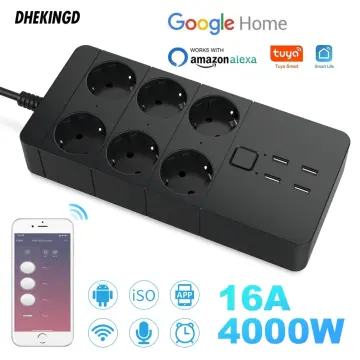 Wifi Smart Power Strip Surge Protector Multiple Sockets 2/4USB Port Timing  Bluetooth Control with Alexa Google Home Assistants