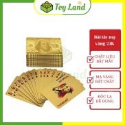 Bộ Bài Tây Mạ Vàng 24K Cao Cấp Bài Tây Nhựa 52 Lá PVC Chống Nước Không Gãy