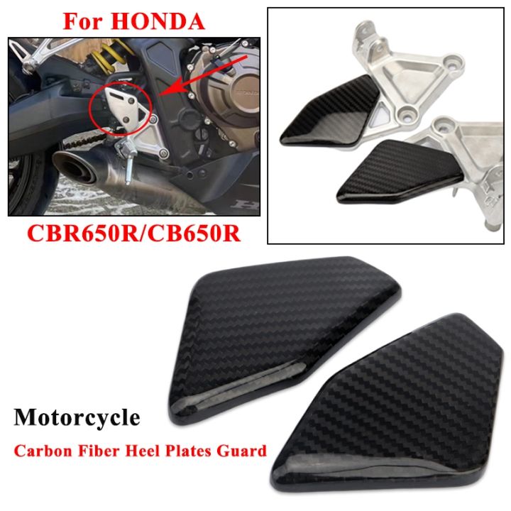 hot-cbr650-motorcycle-accessories-carbon-heel-plates-guard-covers-honda-cbr650r-cb650r-2019-2020-2021