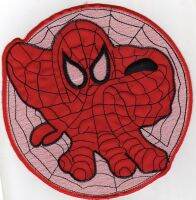 iron on patch Embroidery Spiderman XXL Backpatch Action Hero 19x19 cm ฮีโร่แอคชั่น  ตัวรีด เย็บติดผ้าประเทศไทย โลโก้ปัก มีกาวสำหรับรีด ตกแต่งเสื้อผ้า