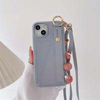 TJJ เคสโทรศัพท์กระเป๋าเงินสะพายเฉียงหนังสำหรับ iPhone 14 Plus 13 12 11 Pro Max เชือกยาวฝาปิดมีสายรัดข้อมือกระเป๋าเก็บบัตร