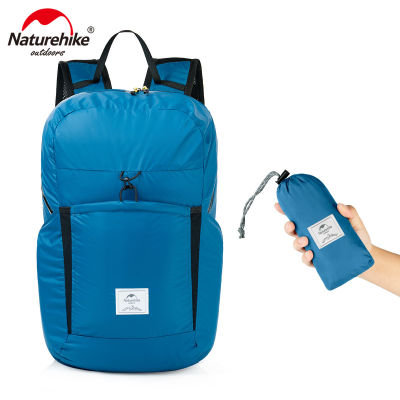Naturehike Ultralight พับกระเป๋าเป้สะพายหลัง22ลิตรเดินทาง30D ผ้าไนลอนกันน้ำ YKK ซิปเดินป่า Weekender กระเป๋าเพียง172G พร้อมกระเป๋าเก็บ NH17A017-B