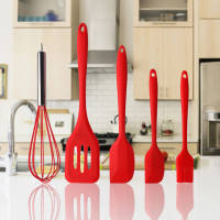 5pcs Silicone Non-Stick Spatulas Shovel Eggbeater Brush Cooking Tool Utensil Set