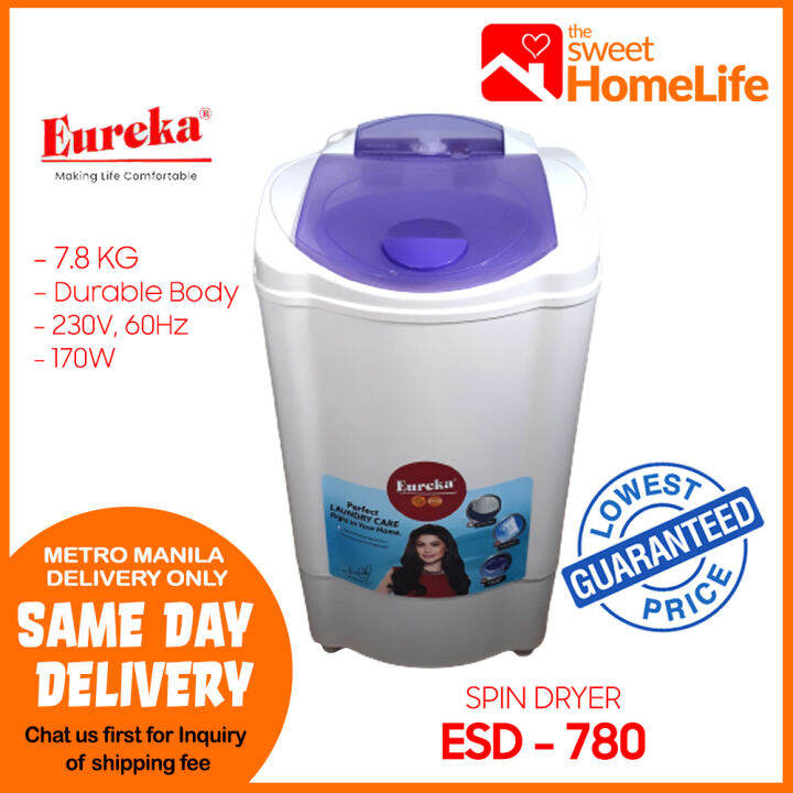 Emall Philippines Eureka Spin Dryer 7.8 kg ESD780 Machine dryer Single
