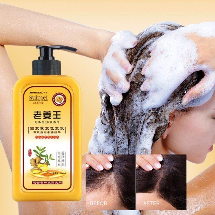 Ginger Hair Shampoo Fast Regrowth Hair Thick Anti Hair Loss Anti Dandruff Anti Itching Shampoo 4265