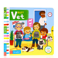 Busy veterinary doctor young children English Enlightenment interesting cognition picture book mechanism operation cardboard toy book parent-child reading busy series 0-6 years old