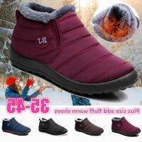 COD dsdgfhgfsdsss New Warm womens Winter Shoes Waterproof Cotton Boots Thick Outsole Non-slip