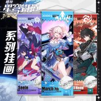 Honkai:Star Rail Game Hot Kafka DanHeng Herta Welt March7th Blade YanQing Peachskin Scroll Decorative Hanging Painting Picture Hangers Hooks