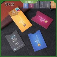 CHUAN 5PCS ใหม่ บัตรเครดิต ธนาคาร การป้องกัน ตัวบล็อก RFID ปลอกแขน ผู้ถือบัตร ปกป้องกรณีปก