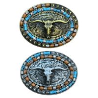 Creatively Ox Skull Shape Buckle Belt DIY Components Western Heavy Rock Style