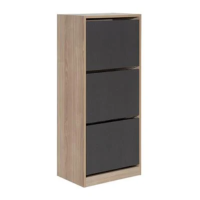 Shoe cabinet with 3 swing doors can hold up to 8-12 pairs size 50x29x108 cm.