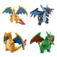 10ชิ้น/ล็อตตุ๊กตาโปเกมอน Mega Q เงางาม Charizard XY สีฟ้าและสีเหลือง Boneka Mainan Charizard Rayquaza ฟิวส์ตุ๊กตามังกรตุ๊กตาหนานุ่มตุ๊กตา