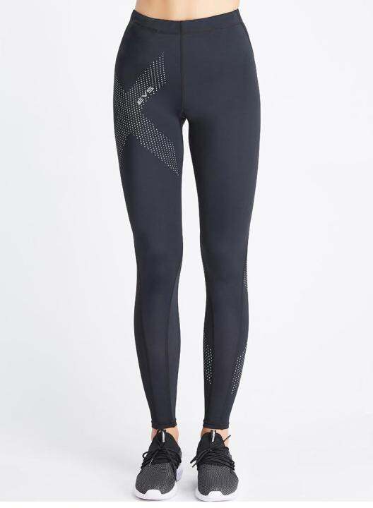 กางเกงรัดกล้ามเนื้อ-evs-women-compression-tights-dot-ลายสกรีนสะท้อนแสง