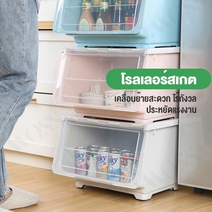 tussah-กล่องพลาสติก-ฝาสไลด์-40ลิตร-กล่องอเนกประสงค์-กล่องเก็บของ-กล่องสไลด์-กล่องฝาหน้า-ลังพลาสติก-ลังอเนกประสงค์