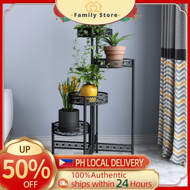 4 Tier Metal Plant Stand Shelf Foldable Plant Stand Flower Pot Holder