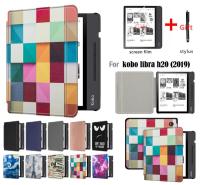 GLIGLE auto-sleep/wake Leather case cover for KOBO Libra H2O protect shell E-book case for KOBO N873+stylus+screen filmCases Covers