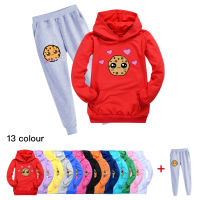 COOKIE SWIRL ชุดลำลองสำหรับฤดูใบไม้ผลิและฤดูใบไม้ร่วงชุดเสื้อผ้าเด็ก Lesure Hoodie Jogger สำหรับเด็กหญิงเด็กชายสาว Hoody Hoody Joggers ผ้าฝ้าย + แขนยาวใยสังเคราะห์0000