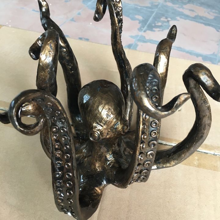 octopus-tea-cup-holder-large-decorative-resin-octopus-table-topper-statue-for-home-office-decoration