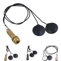 Dual Sensor Mandolin Piezo Contact ไมโครโฟน Pickup สีดำ ทองเงิน6.35มม. Jack