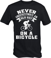 Mens Never Underestimate An Old Guy On A Bicycle T Shirt - T-shirts - AliExpress