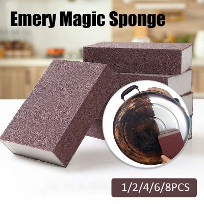 【CC】 Sponge Eraser Removing Rust Cleaning Descaling Rub for Cooktop Pot Emery 1/2/4/5/6/8Pcs