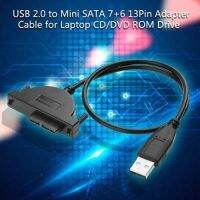 สายแปลง DVD Notebook ภายนอก USB 2.0 to Mini Sata II 7+6 13Pin Adapter Converter Cable Screws steady style