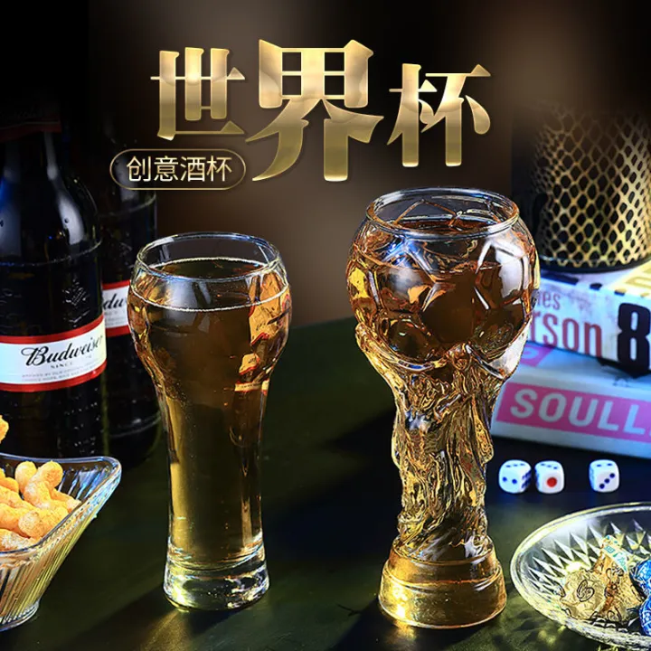 Qatar World Cup Supplies Creative 500ml Crystal Beer Party Soccer Bar Mug