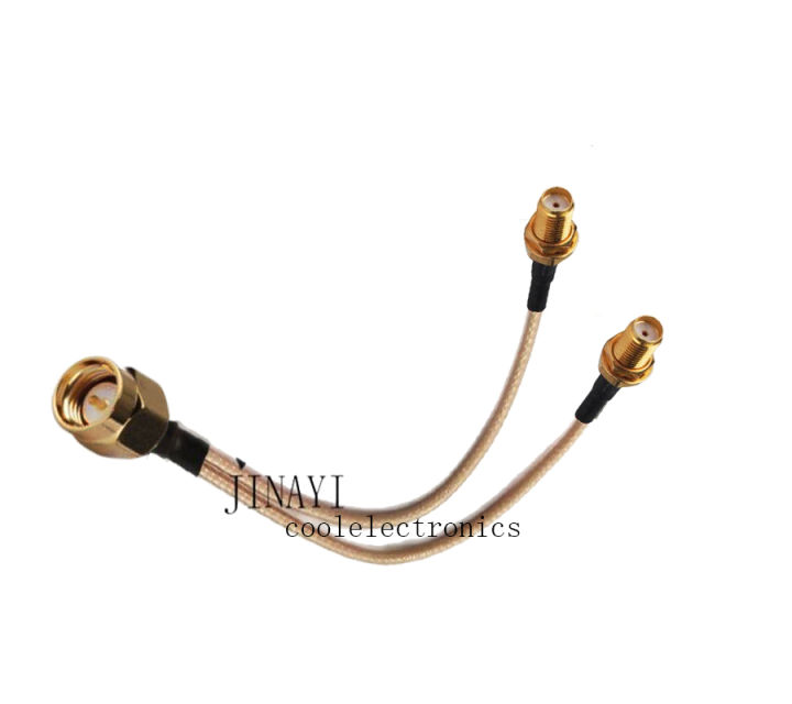 1pc SMA Plug Male to 2 SMA Female Connector RF RG316 Pigtail Y Splitter Extension Cable 10/15/20/30/50cm /1m
