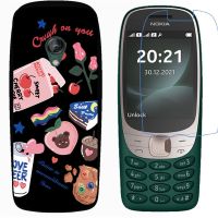 Nokia 6310 2021 Case Fashion Pattern Soft TPU Silicone Back Cover With Explosion-proof Screen Protector Film (NOT Tempered Glass )