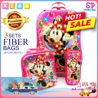 กระเป๋าเดินทาง กระเป๋าล้อลาก Minnie มินนี่ ทำจากไฟเบอร์ กันน้ำ Luggage trolley ใบใหญ่ขนาด 18x32x47 ซม. ใบกลาง 10x21x24 ซม. ใบเล็ก 5x10x23 ซม.(กระเป๋านักเรียน  กระเป๋าลากเด็ก กระเป๋ากันน้ำ กระเป๋าไฟเบอร์ กระเป๋าเเด็ก กระเป๋าเด็กชาย กระเป๋าเด็กหญิง)