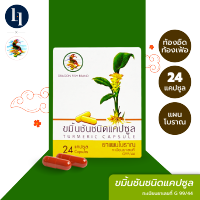 Dragonfish Brand ขมิ้นชันชนิดแคปซูล บรรเทาอาการ ท้องอืด ท้องเฟ้อ จุกเสียด แน่นท้อง ขนาด 24 แคปซูล (Turmeric Capsules)