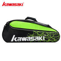 Kawasaki KAWASAKI Badminton Bag Single-Shoulder Bag Tennis Pack Independent Shoe Bag Portable Multi-Purpose Package KBB-8304D Black and Green