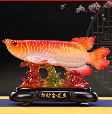 Fast shipping โชคดี Feng Shui ตกแต่งรูปปั้น2020บ้านสำนักงานบริษัท Shop Top ที่มีประสิทธิภาพ Talisman ถอนเงิน Arowana ปลาทองพระพุทธรูปทิเบต