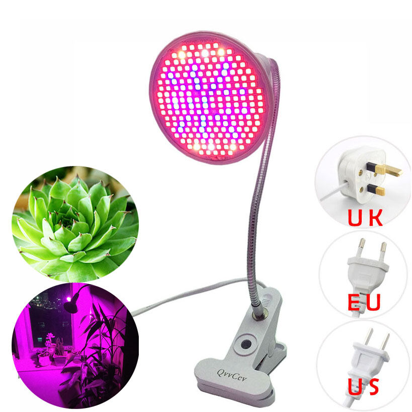 200 LED Grow Light w/ Clip UV IR Growing Lamp for Indoor Plants Hydroponic Plant 