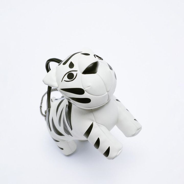 กระเป๋าคาดไหล่ลายเสือน้อย-กระเป๋าลายสัตว์น่ารักสีขาวล้วนหนัง-pu-แบบใหม่ลายเสือโคร่งโซ่มือจักรราศี