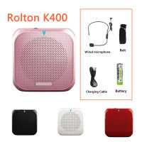 Rolton ลำโพง K400ไมโครโฟนโทรโข่งเครื่องขยายเสียงบูสเตอร์สำหรับสอนมัคคุเทศก์