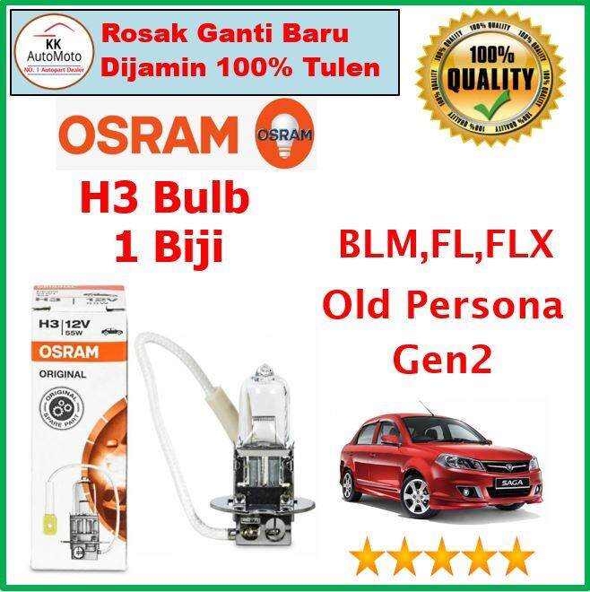 1 Biji x Osram H3 12V Halogen Light Bulb Mentol Lampu - Perodua Old ...