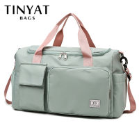 Tas Gym TINYAT สำหรับผู้หญิงกระเป๋าใส่ของกีฬากระเป๋าเดินทางวีคเอนเดอร์พร้อมกระเป๋าเปียกและช่องรองเท้าสำหรับการเดินทางยิมโยคะ