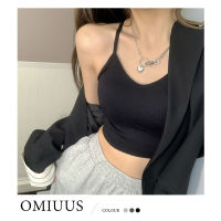 [OMIUUS] Tube Bottoming Top Beautiful Back Hollow Sexy Tanks Camisoles for Inside Outside Wear