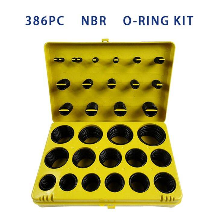 black-rubber-ring-universal-o-ring-assortment-kit-multi-functional-sealing-ring-30size-nitrile-o-ring-seal-washer-sealing-nbr-o-ring-gasket-yellow-assortment-set-kit-box-386pcs