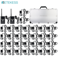 Retekess T130S ระบบไกด์นำเที่ยวไร้สายที่ได้รับการอัพเกรด, Universal สำหรับหูซ้ายหรือขวา, พร้อมกล่องชาร์จแบบพกพา 32 ช่อง, ใช้สำหรับฮัจญ์และอุมเราะฮ, สำหรับการท่องเที่ยว, โรงงาน, การประชุม, โบสถ์, การฝึกอบรม