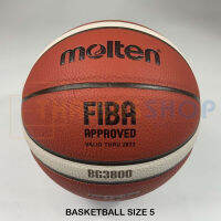 (ของแท้ 100%) ลูกบาส Molten B5G3800 Size5 FIBA APPROVED บาสเกตบอลหนัง มีมอก. บาสเกตบอลเบอร์ 5 สำหรับเด็ก