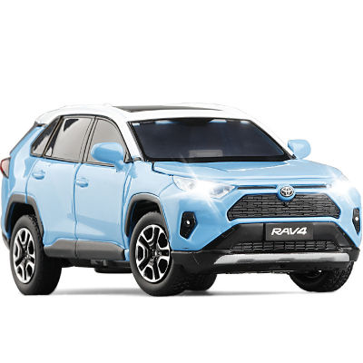 Jkm1/32 2020 Rav4 Rongfang Alloy Car Model Six-Open Sound And Light Steering Damping Toy Off-Road Vehicle