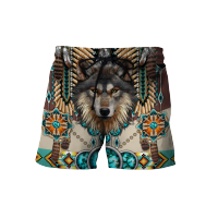 Wolf Native Indian 3D Printed Mens Shorts Unisex Streetwear Shorts Summer Beach Harajuku Casual Shorts DKD-05 Drop shipping