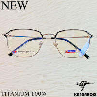 กรอบแว่นตา สำหรับตัดเลนส์ แว่นสายตา แว่นตา Fashion รุ่น Kangaroo 171968 สีดำเงิน วัสดุ ไทเทเนียม กรอบเต็ม ทรงเหลี่ยม ขาข้อต่อ รับตัดเลนส์ทุกชนิด ราคาถูก