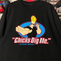 Cartoon network Johnny Bravo mens 100 % cotton round neck short -sleeved T-shirt