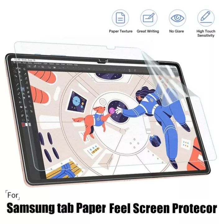 paperfeel-writing-painting-film-for-samsung-galaxy-tab-s8plus-s8ultra-s7-s7fe-s6-lite-a-10-5-a7-a8-matte-film-screen-protector-screen-protectors