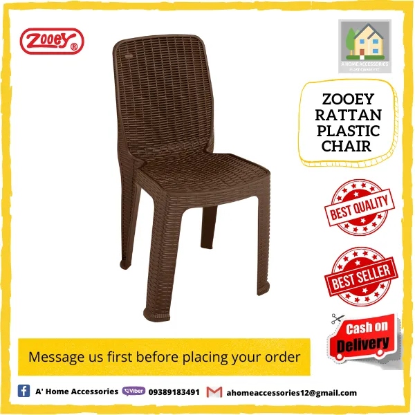 Zooey Rattan Plastic Chair Backrest Sturdy Chair Lazada PH